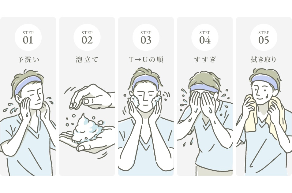 正しい洗顔の5ステップ